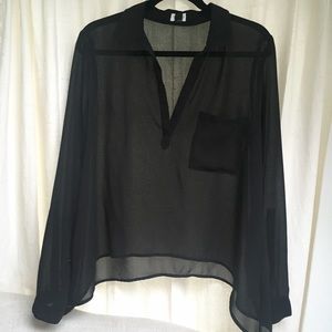 Tobi sheer black top